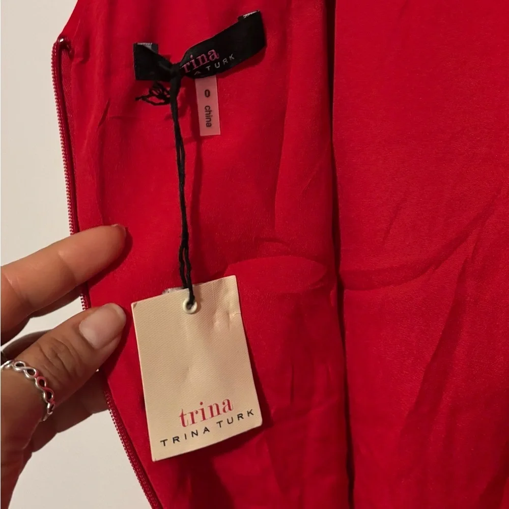 Trina Turk Scarlet Midi Dress with Ruffle Detail - Picture 3 of 13